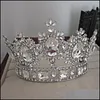 Tiaras Large Queen King Pageant Crown For Wedding Tiaras And Crowns Big Crystal Rhinestone Diadem Bridal Headdress Hair Jewelry 1230 Dhozc