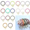 DHL 18 Färger gynnar silikon nyckelring Bangle Keychain -armband Keyring O -formad armbandsarmband Circle Charm Key Ring Holder Armbands GG0331