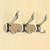 Robe Hooks 3 Row Wall Hook Kitchen Home Bathroom Bath Ball Key Bag Coat Hanger Stainless Steel Storage Hanging Holder Rack Accessories