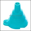 Andere keukengereedschap Food Grade Sile Sile Foldable Funnel Mini Liquid Dispensing Invouwbare stijl Vouwbare draagbare Funnels Keukengereedschap Dr Dhnmu