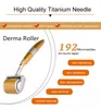 Or 192 broches Derma Roller Titanium Tips 0.3mm 0.25mm 0.2mm Longueur Titaniums MesoRoller pour le traitement du visage du corps Microneedle Dermaroller
