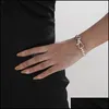 Braccialetti di fascino Vintage Boho Bracciale cavigliere per le donne Moda catena Sier Mtilayer Charm Bangle Braccialetti gioielli piede femminile 3683 Q Dhck7