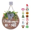 Flores decorativas Sign de madeira redonda intercambiável para a decoração da porta da frente com 13 peças sazonais aritficial Flor Bowknot Placa pendurada