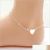 Tobilleras Tobilleras Chica Moda Corazón simple Tobillo Pulsera Cadena Pie de playa Sandalia Joyería 114 M2 Entrega de gota 2021 Dhseller2010 Dhaar