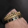 Bangle Luxury Crown Handgjorda män Emalj Romerska siffror Bangles Hemp Rope Buckle Open Rostfritt stål Micro Pave CZ Luxury Jewelry 2229m