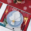 クリスマス装飾33 180cmサンタ雪だるまのテーブルランナーリネンプレースマットforクリスマスイヤーダイニングクロスカバーパーティー装飾220914