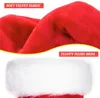 Bere Peluş Noel Şapkaları Santa Xmas Kırmızı Kalın Yumuşak Kadife Bere Şapka Yeni Yıl Partisi Caps