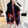 Luxury 2022 women scarf thickened in winter imitation cashmere double-sided printing wagon warm scarf shawl women's Scarves