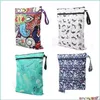 Storage Bags Cartoon Printing Storage Bags Baby Protable Nappy Reusable Washable Wet Dry Cloth Zipper Waterproof Diaper Bag Drop Deli Dhcaf