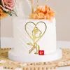 Праздничные поставки художественная леди свадебное торт топпер акриловый золотой любовь день рождения для вечеринок украшения
