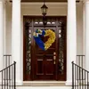 Decorative Flowers Artificial Sunflower Heart Shape Wreath Blue Yellow Contrast Color Holiday Home Decoration For Front Door