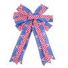 Decorazione per feste 4 luglio Fiocchi per capelli Elastico per capelli Cravatte Bobbles Ragazze 30 50 CM Stripes Bowknot USA Flag Festival Hairgrip Kids