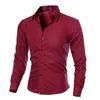 Camisas casuales para hombres Camisa formal clásica de manga larga de negocios Slimfit 220915