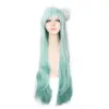 Forniture per feste Anime Ensemble Stars Hibiki Wataru Parrucca Cosplay Lungo Verde Bianco Sfumato Ombre Capelli intrecciati