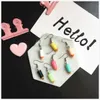 Acrylique color￩ de bonbons de couleur crayon boules d'oreilles pour femmes bijoux de f￪te de bal mignon petit crayon artisanat