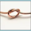 Bangle Bangle European And American Metal Jewelry Simple Style Bracelets Personalized Knot Gift Bracelet Tie Neutral 471 T2 Drop Deli Dhvit