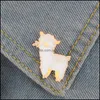 Pins Brooches Miss Zoe Schaapje Emaille Pins Dier Mooie Alpaca Broche Knop Pin Denim Jeans Revers Badge Cartoon Sieraden Jewelshops Dhjz2