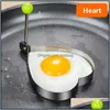 Utensili per uova 5 Stile Acciaio inossidabile Fritto Egg Shaper Mod Frittata Decorazione Frittura Pancake Utensili da cucina Accessori da cucina Goccia Deli Dhpnq