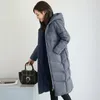 Trenchs de femmes Aoottii Parkas Down Coton Veste d'hiver Femmes 2022 Vêtements 4XL Noir Chapeau Manteau Longue Dames Slim Casaco Feminino 0812