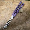 Nieuw Theone Balisong Butterfly Trainer Trainingsmes Niet scherp D2 Blade Channel Titanium handgreep Swing Jilt Knives Ex10 Chimera Hom Ab Triton Squid Nautilus Cyoz BM42