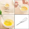 Outils d'oeufs en acier inoxydable Manuel d'oeuf Beat Brink Whisk Bisker Foaminer Kitchen Tools Mini Handle Signère Métal Agitateur Drop Livraison 2 DHZMH