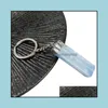 Anahtarlıklar Doğal Kristal Taş Anahtar Zincirleri Kaya Mineral Pendm Dangle Halkalar Toka Sarı Beyaz Pembe Alçı Selenit Quart Key Schainshop DHJVS