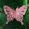 クリスマスの装飾蝶Xmasの木の飾りキラキラ人工花Diyクラフト装飾単一レイヤーゴールドパウダー220914