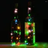 Stringhe 5pcs 2m Solar Wine Bottle Bottle Filo Coper Agelli Lampade Fairy Decorazione per feste esterne