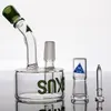 Blue Green Nexus Solid Glass Hookah Bongs Thick Recycler Dab Oil Rigs Bong Bubbler Small Water Pipes Smoking Pipe Ash Catcher