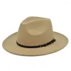 Boinas C6UD Retro Tophat Solid Color Cowboy Hat com cinto Jazz simples ao ar livre para Halloween natal coletando máscaras cosplay