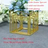 Party Decoration Gold-Plated Wedding Flower Stand Geometric Box Vase Road Lead Iron Thri-Dimensional Ornament Event Backdrop