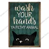 재미있는 말 양 검은 고양이 금속 그림 포스터 빈티지 금속 주석 사인 레트로 동물 플라크 사인 애완 동물 상점 홈 벽 장식 20x30cm