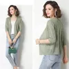 Damen Strick T-Shirts Große Größe 5XL Strickjacke Mantel Frauen Volltonfarben Halbarm Kurze Strickjacke Sommer V-Ausschnitt Pullover Mantel Frauen Jacke 220915