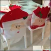 Kerstdecoraties kerststoel Ers Santa Claus Back ER Dinertafel Decoratie Nieuwjaar feestartikelen Kerstmis ornament Drop Deli Dh3d7