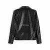 Jackets masculinos Cheriaza Autumn Men Black Faux Leather Coather Slaeves Longo Moda de Moda de Moda de Moda