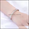 Bangle Hip Hop Women Bangles Fashion 18K Gold Rhodium Plated Small Hearts Luxury Bling Zircon Love 3484 Q2 Drop Delivery 2021 Jewelry Dhrdg