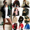 Otoño Invierno mujeres chaquetas de béisbol letras de diseñador costura impresa nuevo Hip Hop polar grueso abrigos sueltos