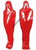 Halloween cosplay PVC Kunstleer Catsuit Kostuums Kap Masker unisex Sexy volledige Bodysuit mummie panty