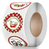 Подарочная упаковка 500pcs/Roll Self -Adhesive Paper Mite Citpe Overvelope Tags круглый для оберточной коробки метки рождественский рисунок