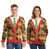 Herrtröjor Långärmade älskares skjortor speciellt för 3D -tryckta tröjor i Europa och Amerika ful tröja julkvinnor