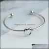 Bracciale rigido Gioielli in metallo europei e americani Braccialetti stile semplice Bracciale regalo con nodo personalizzato Cravatta Neutro 471 T2 Drop Deli Dhvit