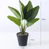 Fiori decorativi 38 cm Banano tropicale Piante Musa artificiali in vaso Bonsai Real Touch Foglie di palma Ornamenti vegetali della giungla per negozio