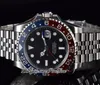 V9F GMT II Pepsi A3285 Automatic Mens Watch V4 40mm 126710 Red Blue Ceramic Bezel Black Dial 904L JubileeSteel Bracelet Super Edition Same Series Card Puretime C3