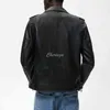 Jackets masculinos Cheriaza Autumn Men Black Faux Leather Coather Slaeves Longo Moda de Moda de Moda de Moda