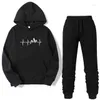 Männer Trainingsanzüge Zwei Stücke Set Ankunft Berg Herzschlag Sweatshirt Männer/Frauen Trainingsanzug Hoodie Herbst Kleidung Hoodies Hosen Sets