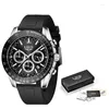 Wristwatches LIGE Watch Men Casual Quartz Chronograph Big Dial Wristwatch Silicone Band Sport Waterproof Clock Relogio