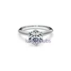 Tiff Ring 925 Silver Band anneaux femelles bijoux exquis artisanat avec logo officiel classique coeur bleu en gros