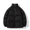 Mens Down Parkas Winter Cottonpadded Clothes Man Stand Collar Full Sleeve Zipper Tjock varm fast färg Casual Coats 220914