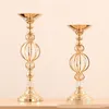 Party Decoration Gold Candle Holders Metal Candlestick Flower Vase Table Centerpiece Event Rack Road Lead Wedding