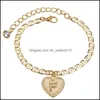 Anklets 26 English Initial Heart Anklet Chain Crystal Gold Chains Heat Charm Foot Letters Women Fashion Jewelry Will And Sandy Gift 5 Dhvxk